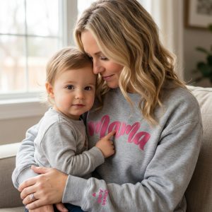 personalizowana bluza z napisem mama z imionami dzieci zamszowy flock (kopia)