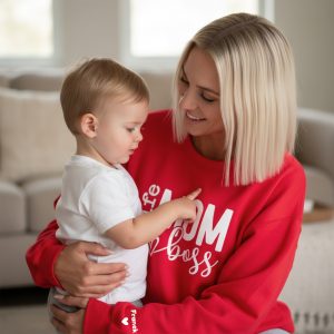 personalizowana bluza z napisem mama z imionami dzieci zamszowy flock (kopia)